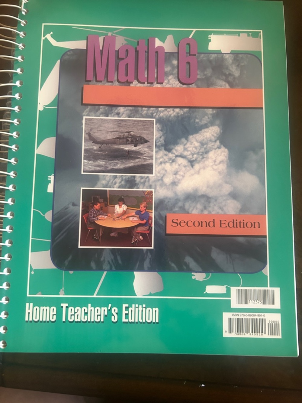 Math 6 Second Edition Spiral Workbook in Teal and Purple